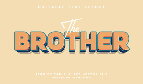 the brother vector text effect with modern style