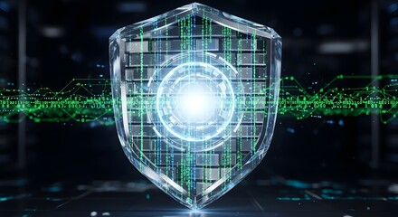 Cyber security shield protection data privacy network security system technology concept