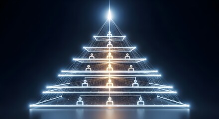 Network marketing pyramid scheme business model structure and hierarchical organization