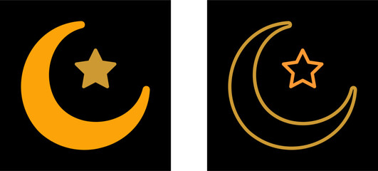 Moon and Star Vector Icon
