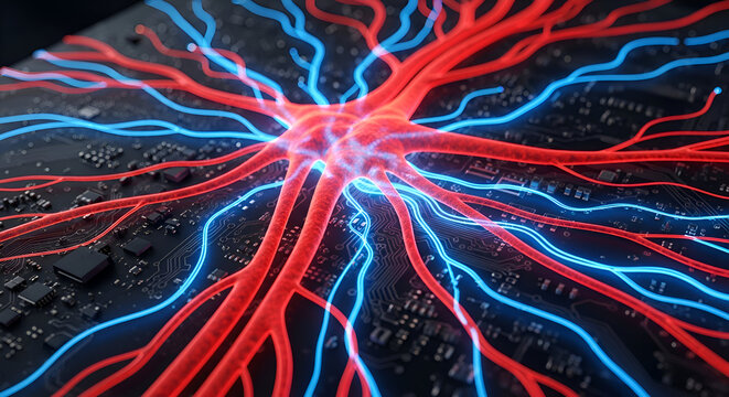 Stunning neuron network with vibrant connections, illuminating the future of technology and medicine, symbolizing innovation and powerful neural pathways - Powered by Adobe