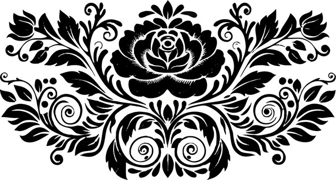 Elegant floral flourish design, perfect for stylish invitations and vintage themed projects, originally a vector graphic