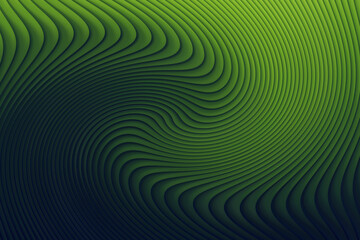Abstract green swirl background with curved lines and dark gradient effect