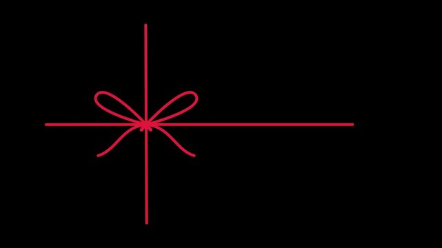 Red Ribbon Bow Gift box wrap Animation