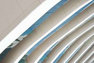 Modern architecture ceiling design creating abstract patterns