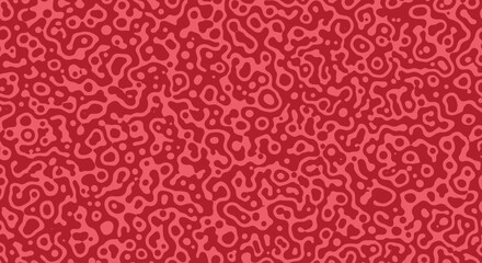 An abstract organic seamless pattern in shades of red creating a complex texture resembling amoeba or a reaction diffusion system.