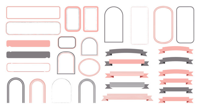 A collection of decorative borders and frames in various shapes and styles.