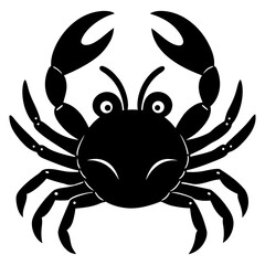 Illustration of a black crab with white background on transparent background
