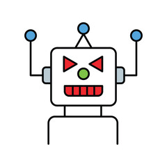 Robot Technology icon with white background vector stock illustration