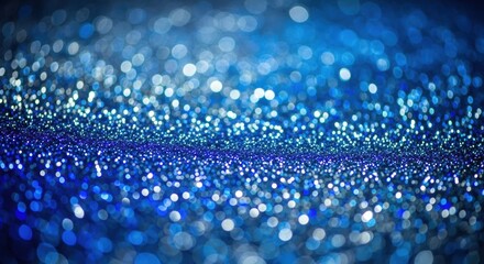 Sparkling Blue Bokeh Background, Glitter, Abstract, Light