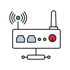 Router icon with white background vector stock illustration