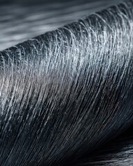 Abstract Texture Of Metallic Fabric Showing Reflective Surface With Streaks In Dark Tone