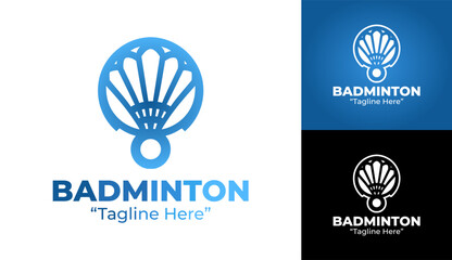 Badminton Logo Bold and Strong Emblem Design
