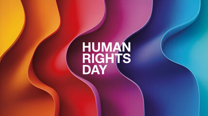 Celebrate Human Rights Day with modern vibrant colors promoting global equality now