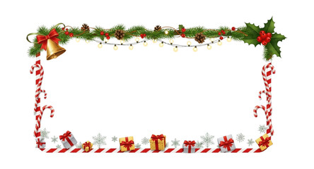 Christmas frame with bell decoration