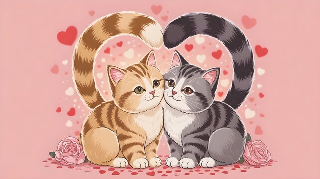 a charming illustration of two adorable