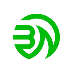 Green Circular Abstract Logo Design with Bold Geometric Shapes