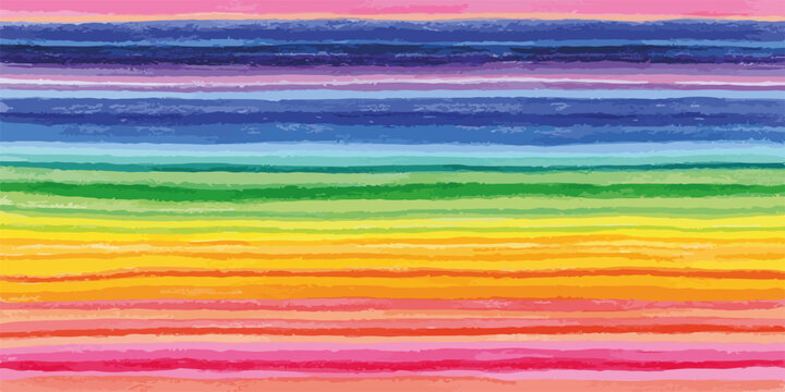 Sfondo astratto a strisce orizzontali dipinte con acquerello che richiamano i colori dell'arcobaleno.