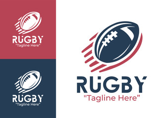 Rugby Logo Dynamic and Action-Packed Design