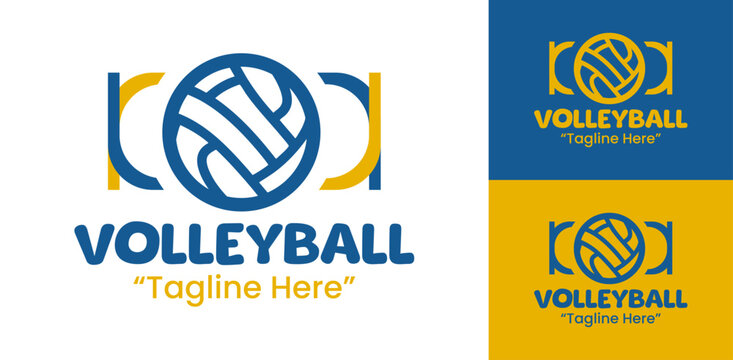 Volleyball Logo Dynamic and Action-Packed Design