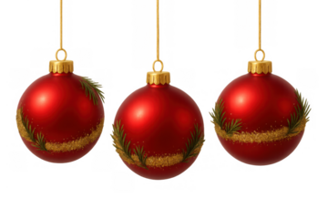 Christmas baubles red gold festive holiday ornaments decorating tradition celebration season design element