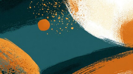 Abstract vector art background with bright orange and yellow circles reminiscent of a sun or distant planet in space