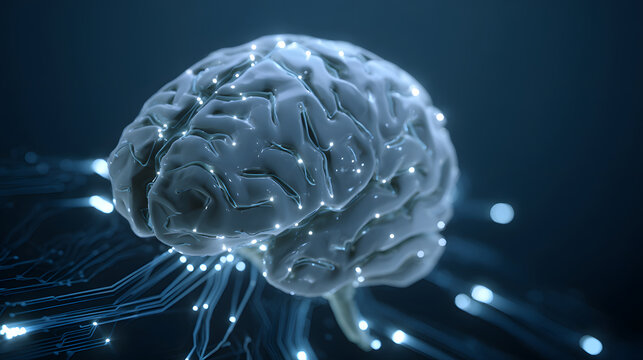 Abstract Digital Brain with Neural Network Connections