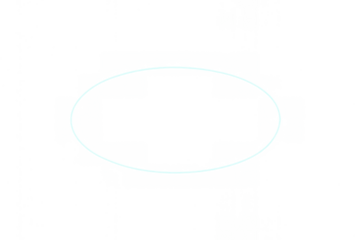 Glowing blue oval shape light effect with transparent background, motion blur circle ring element design