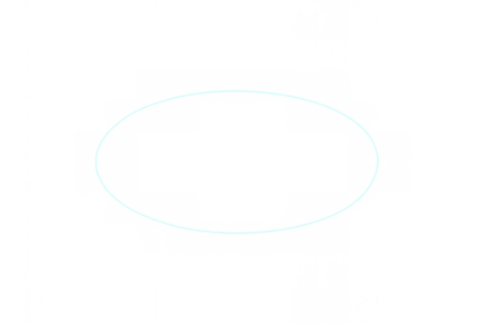 Glowing blue oval shape light effect with transparent background, motion blur circle ring element design