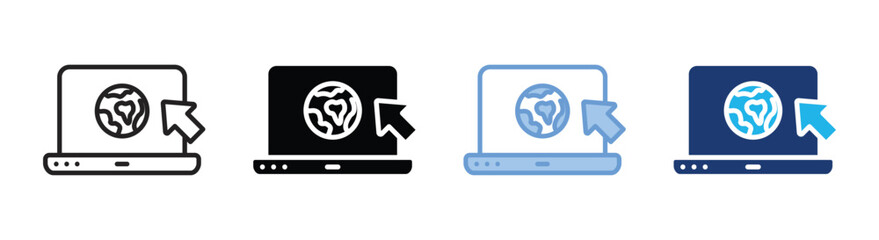 Online icon set multiple style collection