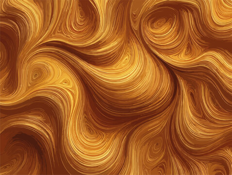Sfondo astratto con motivi vorticosi e fluidi in tonalit&agrave; dorate e marroni, texture organica