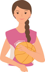 Woman playing basketball illustration
