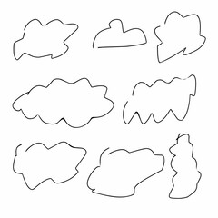 Hand-drawn Sketchy Cloud and Speech Bubble Outlines Collection