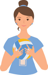 Woman playing volleyball illustration