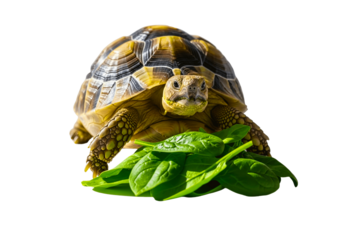 Spinach green & Turtle ,isolated   white background