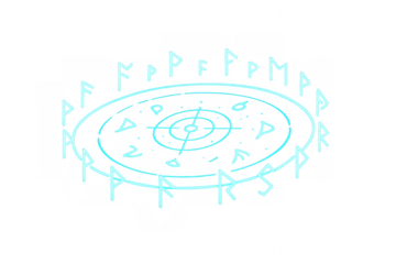 Glowing magic circle with runic symbols, casting ancient norse spell for fantasy adventure and mystical energy on transparent background