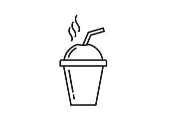 Takeaway Drink Cup Line Art