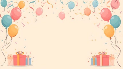 happy birthday card with balloons