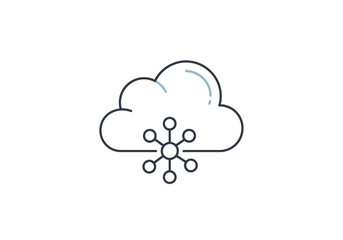 Obraz premium Cloud Network Connection Icon 