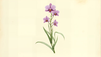 Elegant Pink Orchid Illustration on Light Background