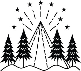 Obraz premium christmas trees vector illustration
