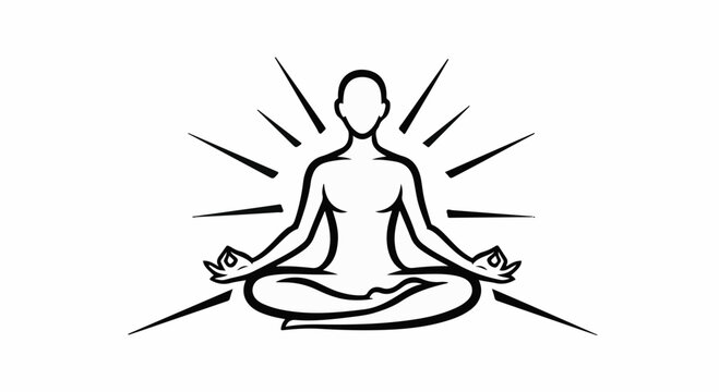 Person meditating in serene lotus pose, radiating calm and inner peace