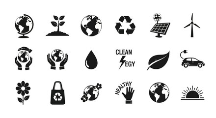 Sustainability Icons Set Featuring Earth, Recycling, Renewable Energy, and Eco Friendly Symbols.svg
