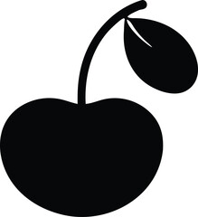 Minimalist cherry icon vector, simple fruit symbol for web, app UI, or mobile interface