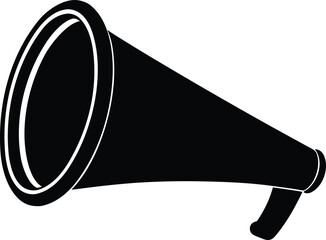 Megaphone silhouette vector illustration, classic symbol of announcement and communication