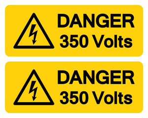 Danger 350 Volts Symbol Sign,Vector Illustration, Isolate On White Background Label. EPS10