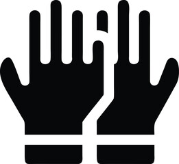 A Pair of Black Gloves is Seen in a Silhouette Style Image