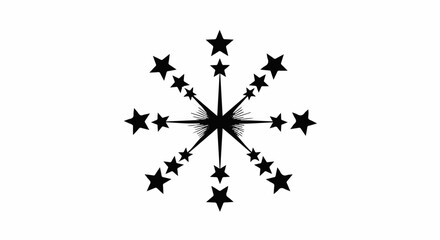 Naklejka premium Radiant starburst design on a clean white background, symbolizing celebration and wonder.