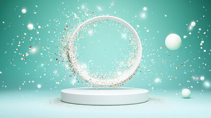 Award podium sparkles, making it feel like celebration