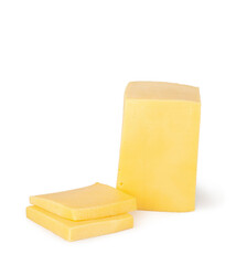 Cheese isolated on a white background, contour